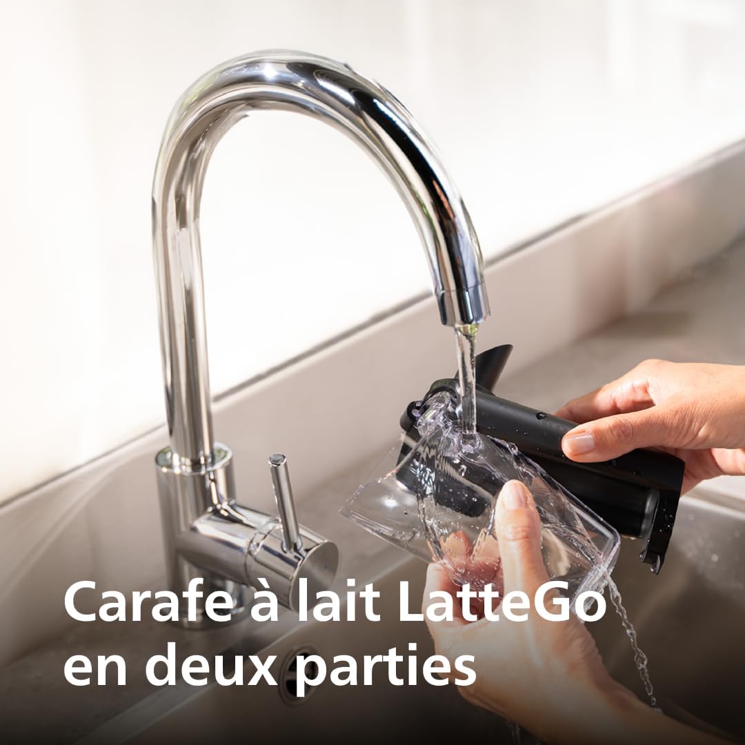 Philips Expresso broyeur Série 5400 (EP5547/90) – 12 Spécialités de Café,Carafe LatteGo facile à nettoyer,Ecran intuitif,4 Profils Utilisateur,Machine à café à grain Noir Chrome