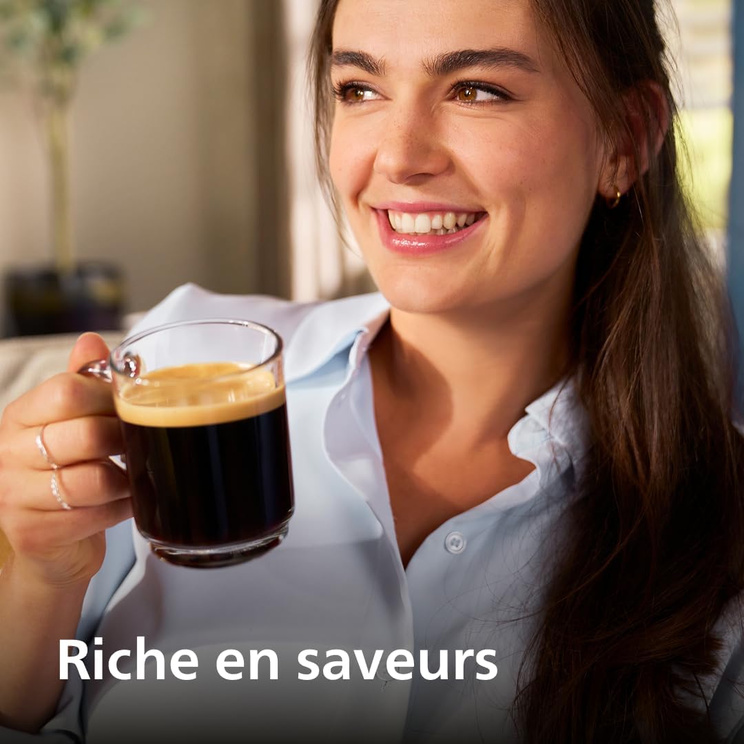 Philips Expresso broyeur Série 5400 (EP5547/90) – 12 Spécialités de Café,Carafe LatteGo facile à nettoyer,Ecran intuitif,4 Profils Utilisateur,Machine à café à grain Noir Chrome
